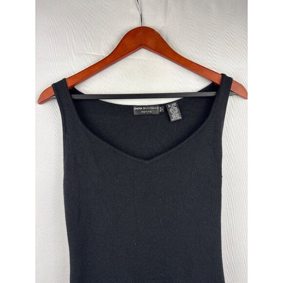 Dana Buchman Petite Black Knit Tank Top P - Picture 2 of 4